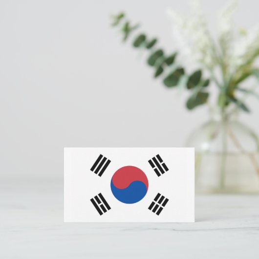 Südkoreanische Flagge, Flagge Südkoreas Visitenkarte (Stehend Vorderseite)