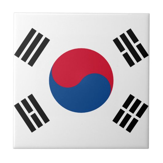 Südkoreanische Flagge Fliese (Vorderseite)