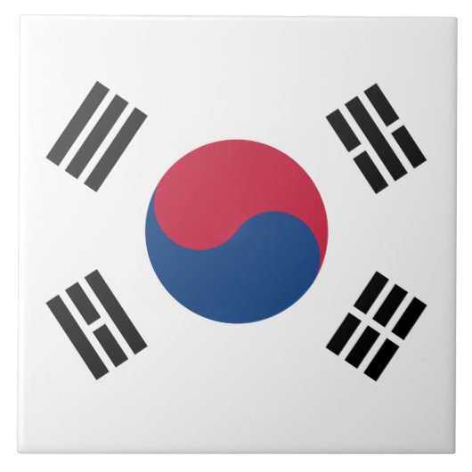 Südkoreanische Flagge Fliese (Vorderseite)
