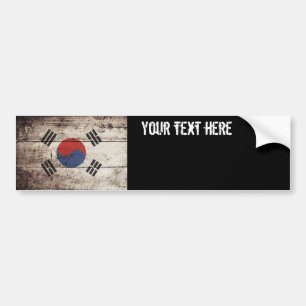 Südkoreanische Flagge für alten Holzkorn Autoaufkleber