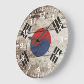 Südkoreanische Flagge für alten Holzkorn Große Wanduhr (Winkel)