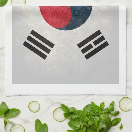 Südkoreanische Flagge; Geschirrtuch (Gefaltet)