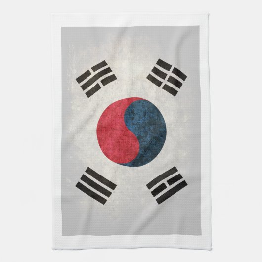 Südkoreanische Flagge; Geschirrtuch (Vertikal)