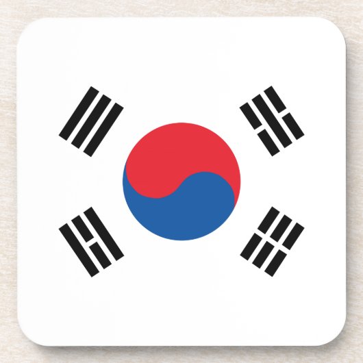 Südkoreanische Flagge Getränkeuntersetzer (Vorderseite)