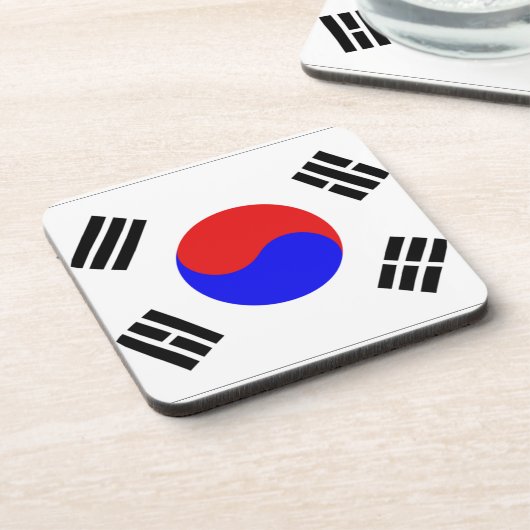 Südkoreanische Flagge Getränkeuntersetzer (Linke Seite)
