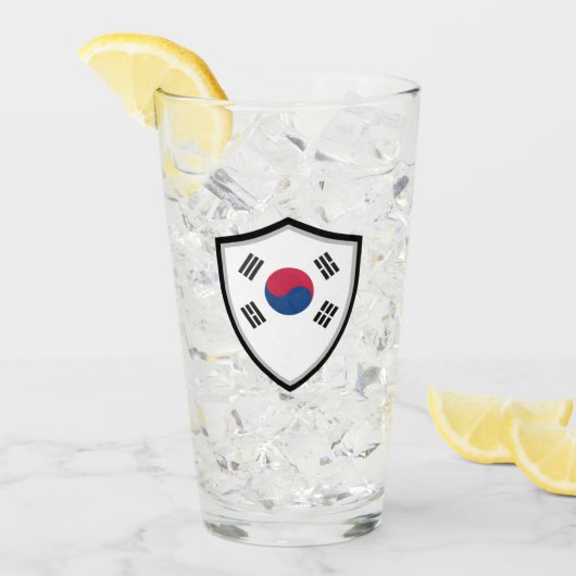Südkoreanische Flagge Glas (Vorderseite Ice)