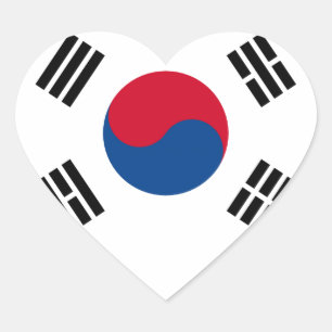 Südkoreanische Flagge Herz-Aufkleber