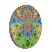 Südkoreanische Flagge Inspiriert Abstrakte Kunstdr Dartscheibe (Vorderseite Links)