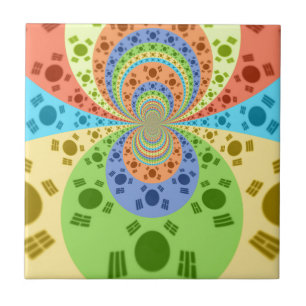 Südkoreanische Flagge Inspiriert Abstrakte Kunstdr Fliese