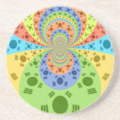 Südkoreanische Flagge Inspiriert Abstrakte Kunstdr Getränkeuntersetzer (Vorne)