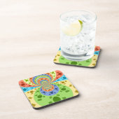 Südkoreanische Flagge Inspiriert Abstrakte Kunstdr Getränkeuntersetzer (Rechte Seite)