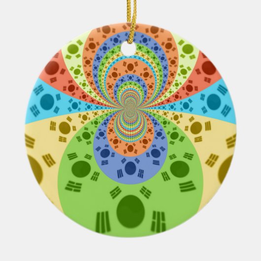 Südkoreanische Flagge Inspiriert Abstrakte Kunstdr Keramikornament (Vorne)