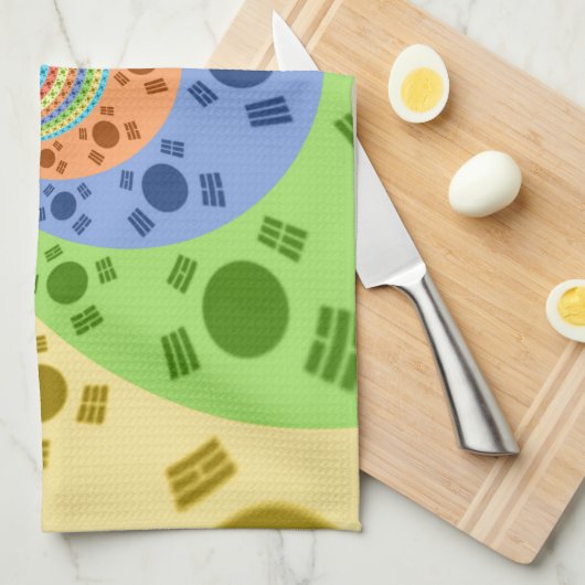 Südkoreanische Flagge Inspiriert Abstrakte Kunstdr Küchentuch (Viertel Falte)