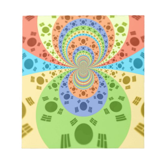 Südkoreanische Flagge Inspiriert Abstrakte Kunstdr Notizblock (Vorderseite)