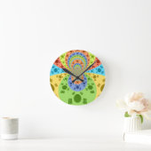 Südkoreanische Flagge Inspiriert Abstrakte Kunstdr Runde Wanduhr (Zuhause)