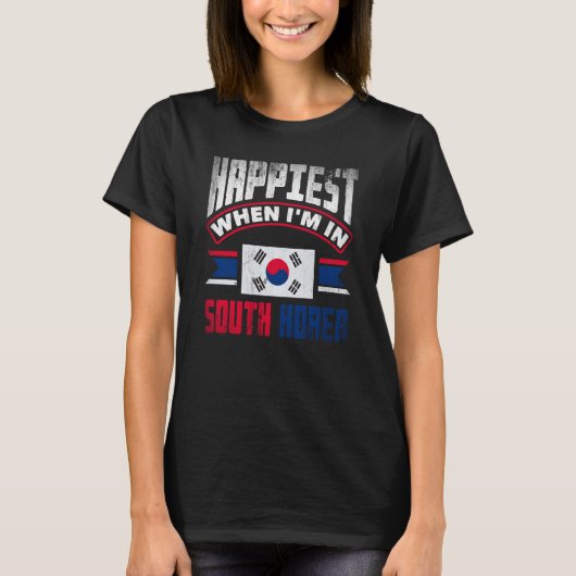 Südkoreanische Flagge ist halb glücklich, wenn ich T-Shirt (Vorderseite)