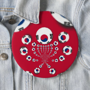 Südkoreanische Flagge Kaleidoskop Art Print Button