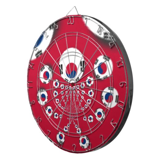 Südkoreanische Flagge Kaleidoskop Art Print Dartscheibe (Vorderseite rechts)
