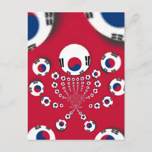 Südkoreanische Flagge Kaleidoskop Art Print Postkarte (Vorderseite)