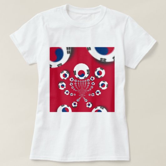 Südkoreanische Flagge Kaleidoskop Art Print T-Shirt (Design vorne)