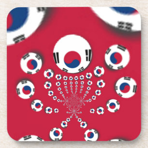 Südkoreanische Flagge Kaleidoskop Art Print Untersetzer