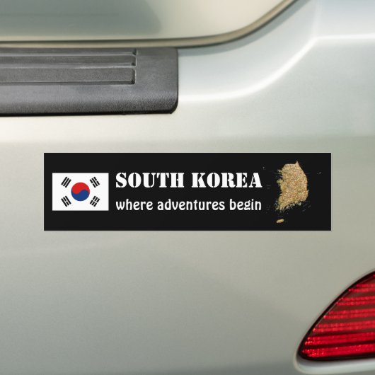 Südkoreanische Flagge + Karte Autoaufkleber (Auf Auto)