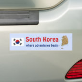 Südkoreanische Flagge + Karte Autoaufkleber (Auf Auto)