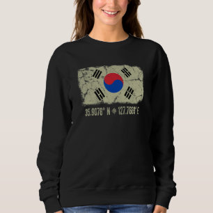 Südkoreanische Flagge koordiniert Männer Frauen - Sweatshirt