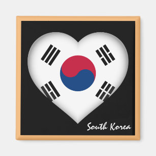 Südkoreanische Flagge & koreanischer Herzurlaub /s Magnet