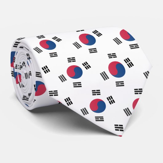 Südkoreanische Flagge Krawatte (Gerollt)