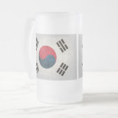 Südkoreanische Flagge; Mattglas Bierglas (Vorderseite Links)