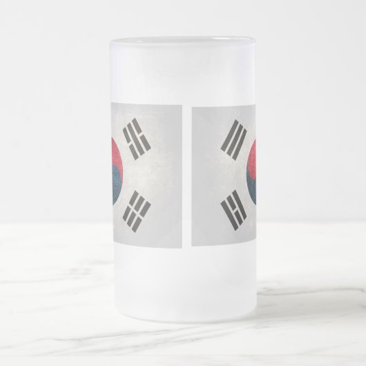 Südkoreanische Flagge; Mattglas Bierglas (Mittel)