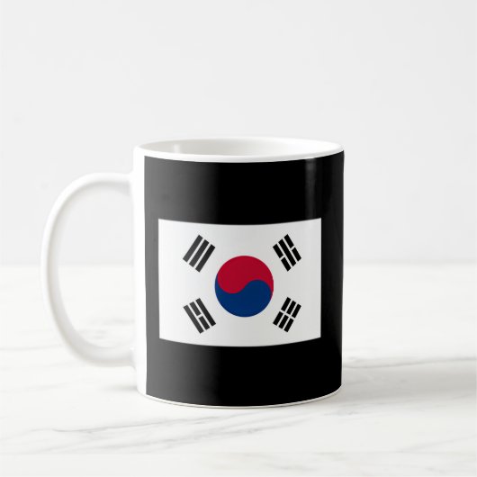 Südkoreanische Flagge mit koreanischen Farben Kaffeetasse (Links)