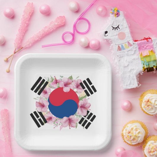 Südkoreanische Flagge Mugunghwa-Papierplatte Pappteller (Party)