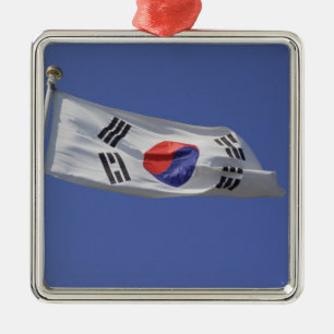 Südkoreanische Flagge Ornament Aus Metall