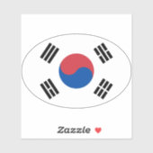 Südkoreanische Flagge Oval Aufkleber (Blatt)