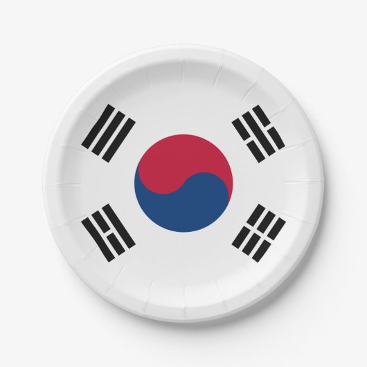 Südkoreanische Flagge Pappteller (Vorderseite)
