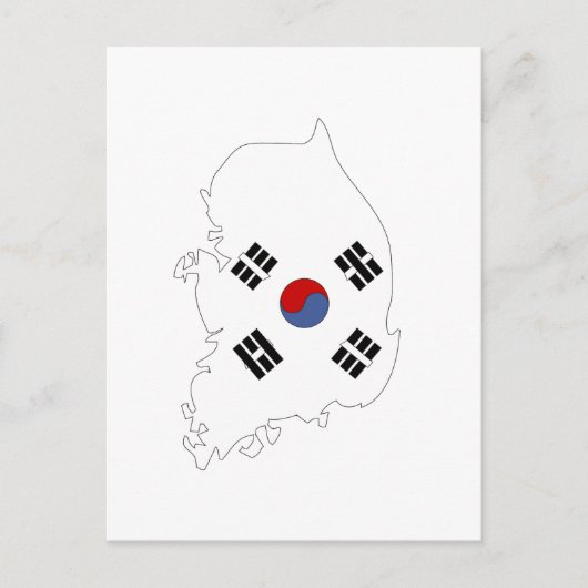Südkoreanische Flagge Postkarte (Vorderseite)