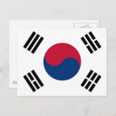 Südkoreanische Flagge Postkarte (Vorne/Hinten)