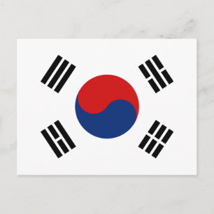 Südkoreanische Flagge Postkarte