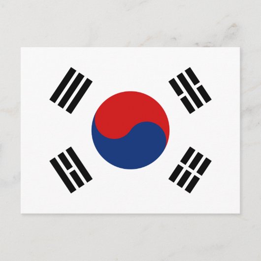 Südkoreanische Flagge Postkarte (Vorderseite)