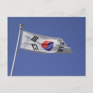 Südkoreanische Flagge Postkarte