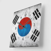 Südkoreanische Flagge Quadratische Wanduhr (Winkel)