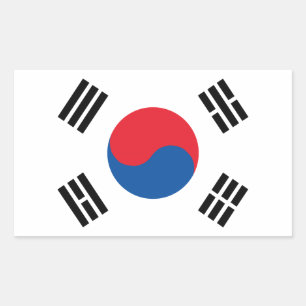 Südkoreanische Flagge Rechteckiger Aufkleber