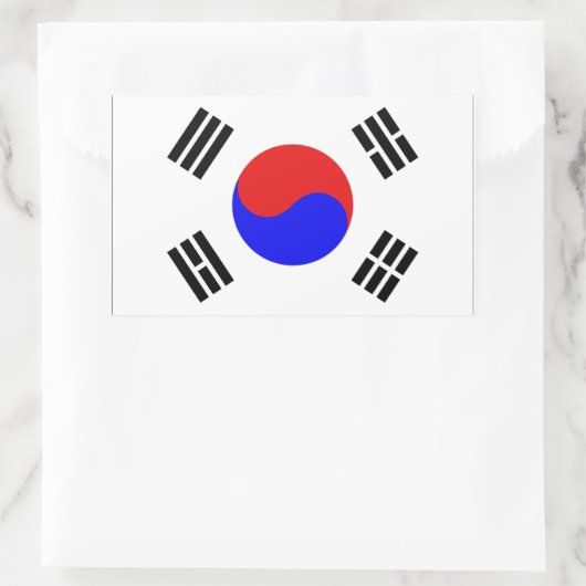 Südkoreanische Flagge Rechteckiger Aufkleber (Tasche)