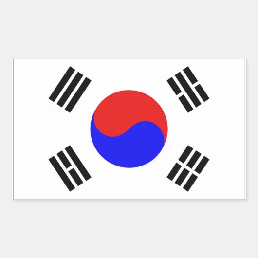 Südkoreanische Flagge Rechteckiger Aufkleber (Vorderseite)