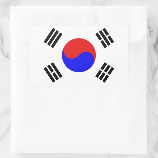 Südkoreanische Flagge Rechteckiger Aufkleber (Tasche)