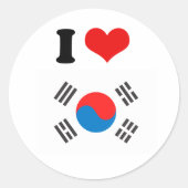 Südkoreanische Flagge Runder Aufkleber (Vorderseite)