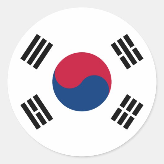 Südkoreanische Flagge Runder Aufkleber (Vorderseite)