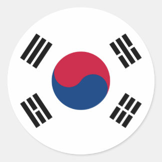 Südkoreanische Flagge Runder Aufkleber